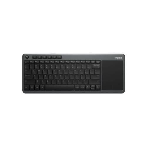 Tastatura wireless cu touchpad Rapoo K2600, USB 2.4Ghz, Gri, 00158272