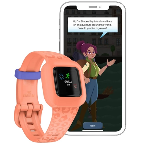 Bratara fitness Garmin Vivofit Jr. 3, Peach Leopard
