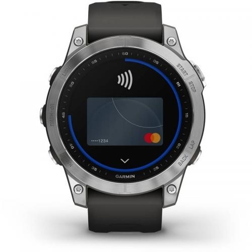 SmartWatch Garmin Fenix 7 Standard Edition, 1.3inch, Curea silicon, Silver-Graphite