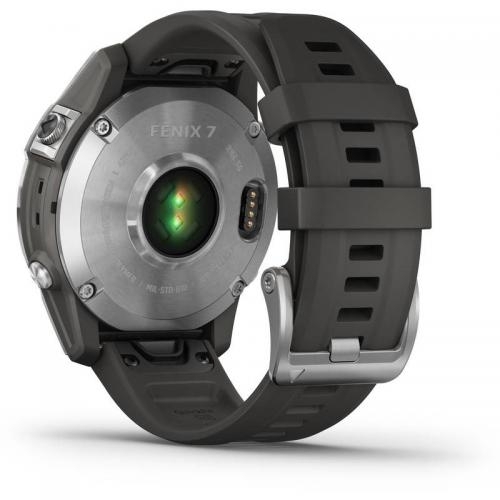 SmartWatch Garmin Fenix 7 Standard Edition, 1.3inch, Curea silicon, Silver-Graphite