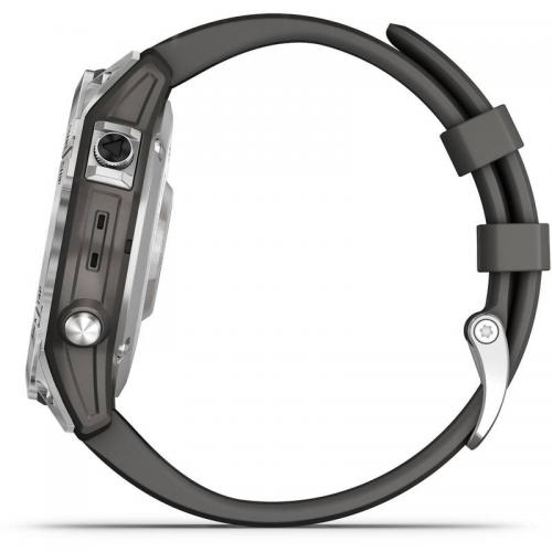 SmartWatch Garmin Fenix 7 Standard Edition, 1.3inch, Curea silicon, Silver-Graphite