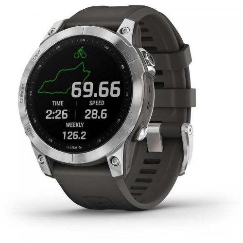 SmartWatch Garmin Fenix 7 Standard Edition, 1.3inch, Curea silicon, Silver-Graphite