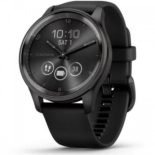 SmartWatch Garmin Vívomove Trend, 1.01inch, Curea Silicon, Black
