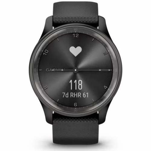 SmartWatch Garmin Vívomove Trend, 1.01inch, Curea Silicon, Black