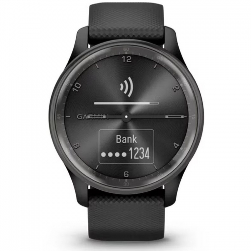SmartWatch Garmin Vívomove Trend, 1.01inch, Curea Silicon, Black