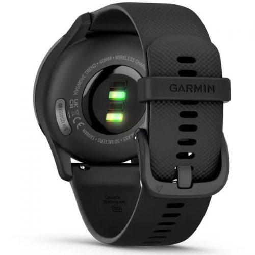SmartWatch Garmin Vívomove Trend, 1.01inch, Curea Silicon, Black