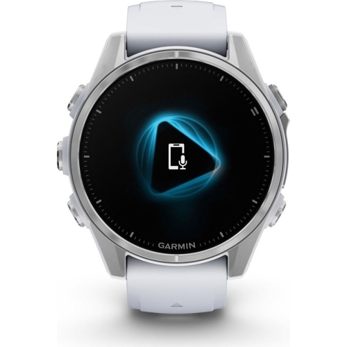 SmartWatch Garmin Fenix 8, 1.3 inch, Curea silicon, Silver-Whitestone