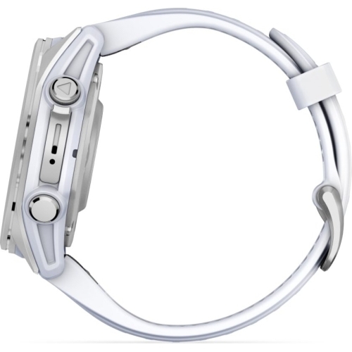 SmartWatch Garmin Fenix 8, 1.3 inch, Curea silicon, Silver-Whitestone