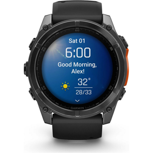 SmartWatch Garmin Fenix 8, 1.4 inch, Curea silicon, Slate Grey-Black