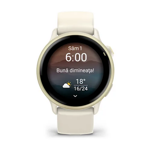 SmartWatch Garmin Vívoactive 6, 1.2 inch, Curea Silicon, Bone/Lunar Gold