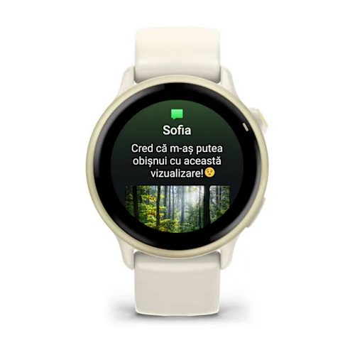 SmartWatch Garmin Vívoactive 6, 1.2 inch, Curea Silicon, Bone/Lunar Gold