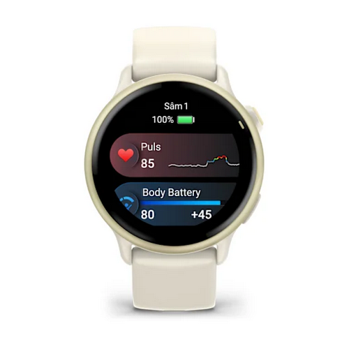 SmartWatch Garmin Vívoactive 6, 1.2 inch, Curea Silicon, Bone/Lunar Gold