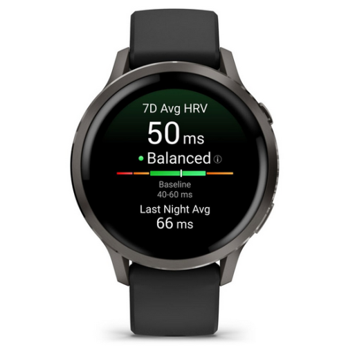  SmartWatch Garmin Venu 4, 1.2 inch, Curea Silicon, Black