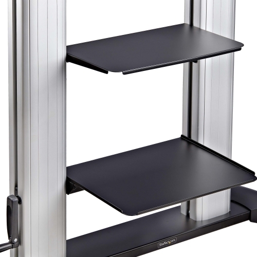 Stand TV Startech 1110C-MOBILE-TV-CART, 60-100inch, Silver