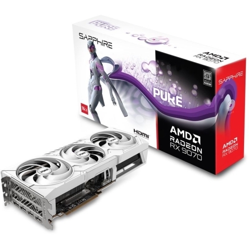 Placa video Sapphire AMD Radeon RX 9070 PURE 16 GB, GDDR6, 256 bit