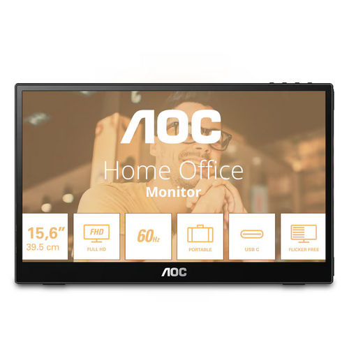 Monitor LED AOC 16T3EA, 15.6inch, 1920x1080, 4ms, Black