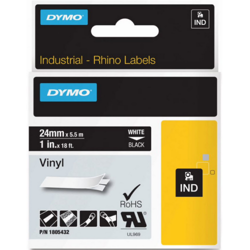 RHINO BAND ID1 VINYL 12MMX5.5MM/WHITE ON BLUE