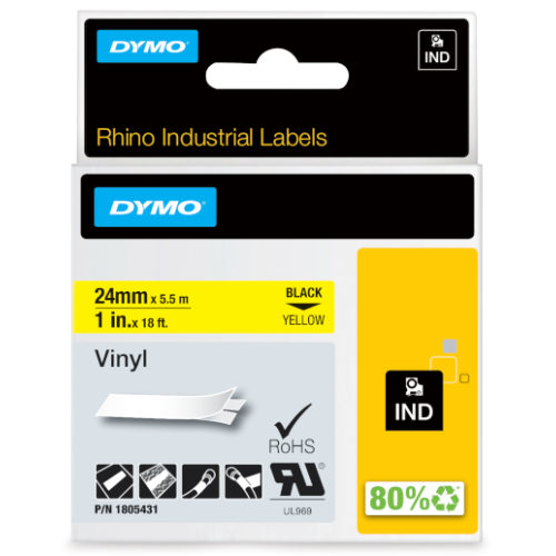RHINO 24 MM VINYL BLACK ON/YELLOW