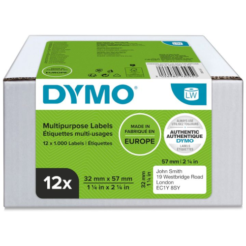 DYMO LW MULTIPURPOSE LABEL/32X57MM 12 PK