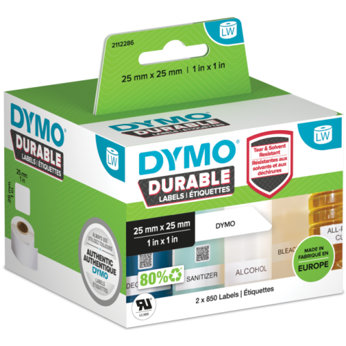 LW ADRESS LABEL WHITE 25X25MM/2 ROLLS A 850 LABELS