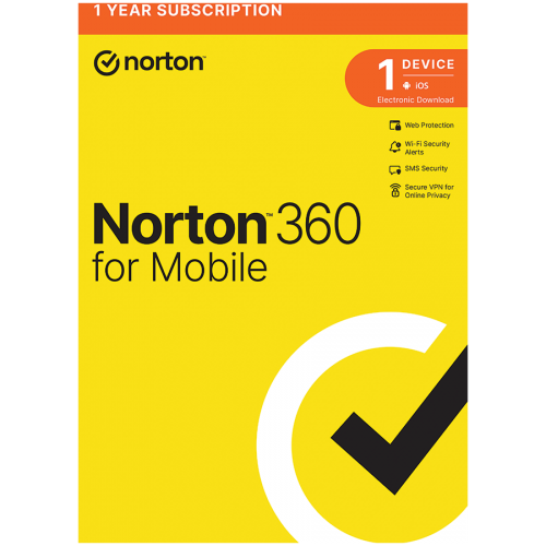 Norton 360 Mobile 1D, 1 Device/1Year, Base Retail