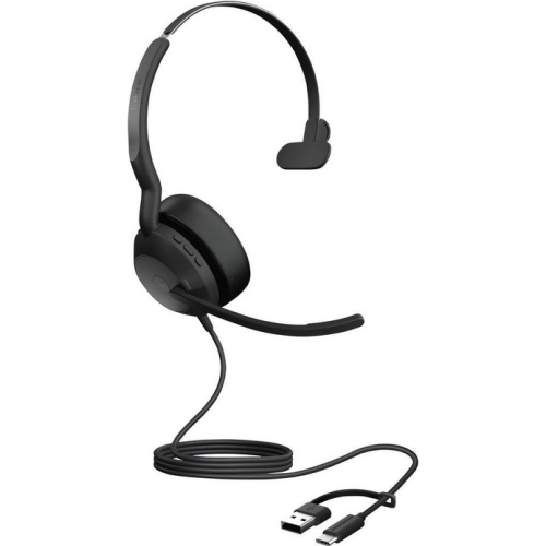 Casca cu microfon Jabra Evolve2 50 Mono UC, Bluetooth/USB-A/C, Black