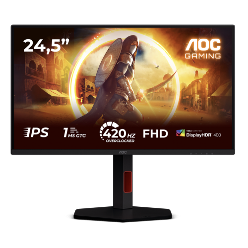 Monitor LED AOC 25G4KUR, 24.5 inch,  1920 x 1080 pixeli,  1 ms GTG, Black