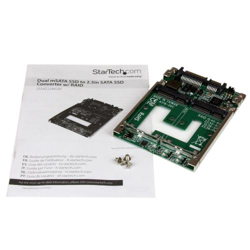 Adaptor Startech 25SAT22MSAT, SATA - 2x mSATA