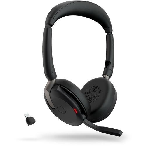 Casti cu microfon Jabra Evolve2 65 Flex USB-C MS, Bluetooth, Black + Incarcator Wireless