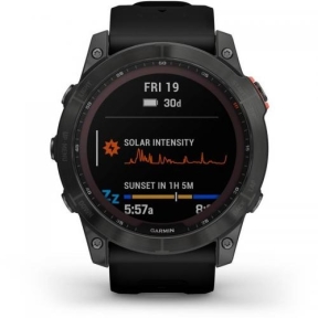 SmartWatch Garmin Fenix 7X Solar Edition, 1.4inch, Curea silicon, Slate Grey-Black