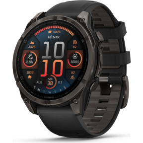 SmartWatch Garmin Fenix 8, 1.4 inch, Curea silicon, Carbon Grey-Black