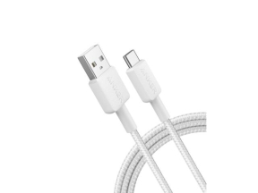 Cablu de date Anker A81H6G21, USB-A male - USB-C male, 1.8m, White