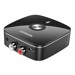 ADAPTOR Bluetooth audio Ugreen, "CM106" acumulator inclus, 1 x jack 3.5mm, 2xRCA output,convertor audio wireless,versiune bluetooth 5.1 si EDR,negru "40759P" (timbru verde 0.18 lei)