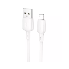 Cablu de date Borofone BX93, USB-A male - Lightning male, 1 m, White