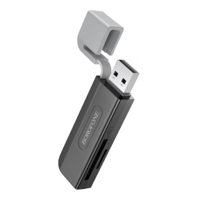 Card Reader Borofone DH9 Wisdom 2 in 1, USB 2.0, Black