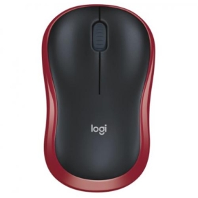 Mouse Optic Logitech M185 910-002237, USB Wireless, Black-Red