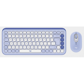 Kit Wireless Logitech Pop Icon Combo - Tastatura, USB Wireless, Layout UK, Lilac + Mouse Optic, USB Wireless, Lilac
