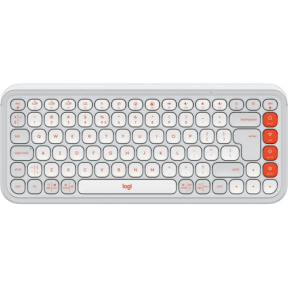 Tastatura Logitech POP Icon Keys, Bluetooth/USB Wireless, Layout UK, Off white-Orange