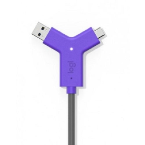 Cablu Logitech 952-000032, USB - USB-C, Black