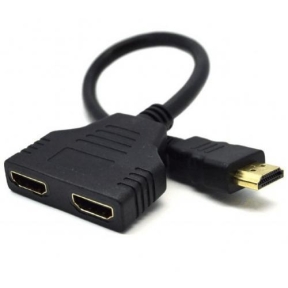 Adaptor cu cablu HDMI A tata la 2 x HDMI A mama, contacte aurite HCT HCT68784