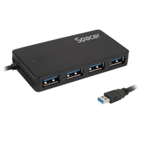 HUB USB Spacer SPH-332, 4x USB 3.2 gen 1, Black
