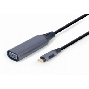 Cablu Gembird A-USB3C-VGA-01, USB-C - VGA, 0.15m, Gray