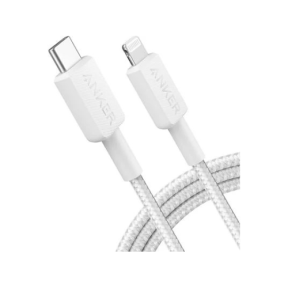 Cablu de date Anker A81B6G21, USB-C male - Lightning male, 1.8 m, White