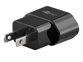 Adaptor CEE 7/16 Schuko mama la priza US/Japonia (Tip A, NEMA 1-15, 2-pin), negru
 GOOBAY HCT45344