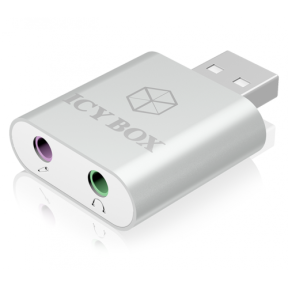 Adaptor Raidsonic IcyBox, USB 2.0 Male - 2x Jack 3.5mm Female, Silver