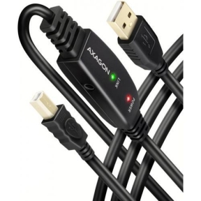 Cablu Axagon ADR-215B, USB - USB-B + 3.5mm jack, 15m, Black