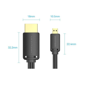 CABLU video Vention, HDMI(M) la HDMI (m), 3M, rezolutie 4K la 60Hz, , Negru, "AGIBI" (timbru verde 0.08 lei) - 6922794772144
