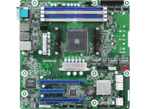 ASRock X470D4U, 1xSKT AM4, AMD Ryzen, X470, SATA, 2xM.2, 2xGbE, IPMI
