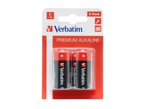 Baterii Verbatim 2x C, Alkaline, Blister