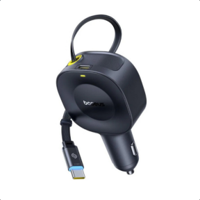 INCARCATOR auto Baseus PrimeTrip VR2, Quick Charge 30W, 1 x USB Type-C, cablu retractabil integrat 1 x USB Type-C, pt. bricheta auto, negru "C0206400" (timbru verde 0.18 lei) - 6932172692216